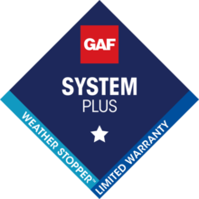 GAF System Plus Limited Warranty badge
